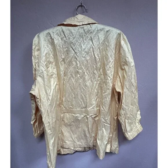 Zenergy by Chico's Womens Full Zip Windbreaker Jacket Ruched Yellow Size 3 / XL - Picture 2 of 8